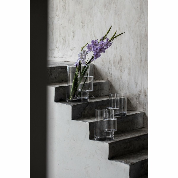 Glazen vaas van top innovatief design met constructivistische touch, FUSION 20 helder glas