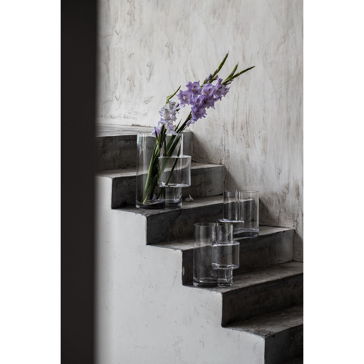 Glazen vaas van top innovatief design met constructivistische touch, FUSION 20 helder glas
