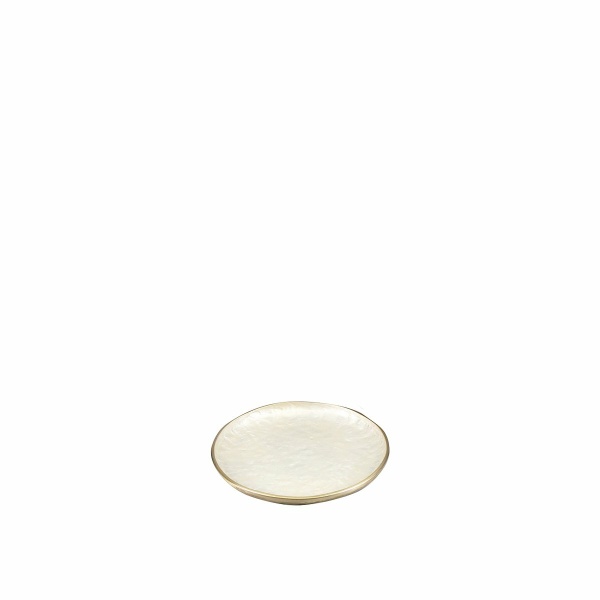 Witte ronde decoratieve snit 29.5x29.5x2.5 cm