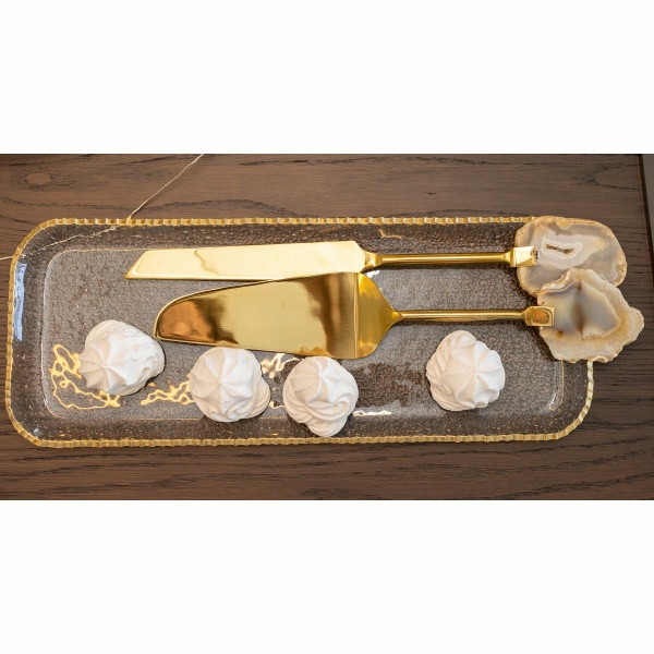 Rechthoekige vergulde rand in glas 37x15.5x2cm