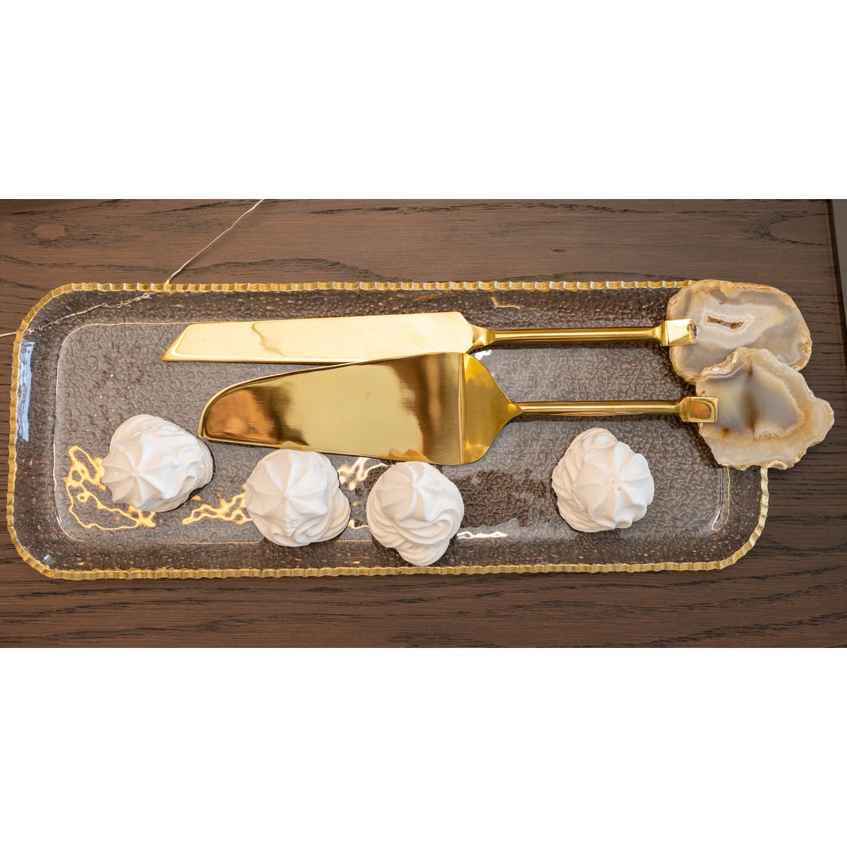 Rechthoekige vergulde rand in glas 37x15.5x2cm