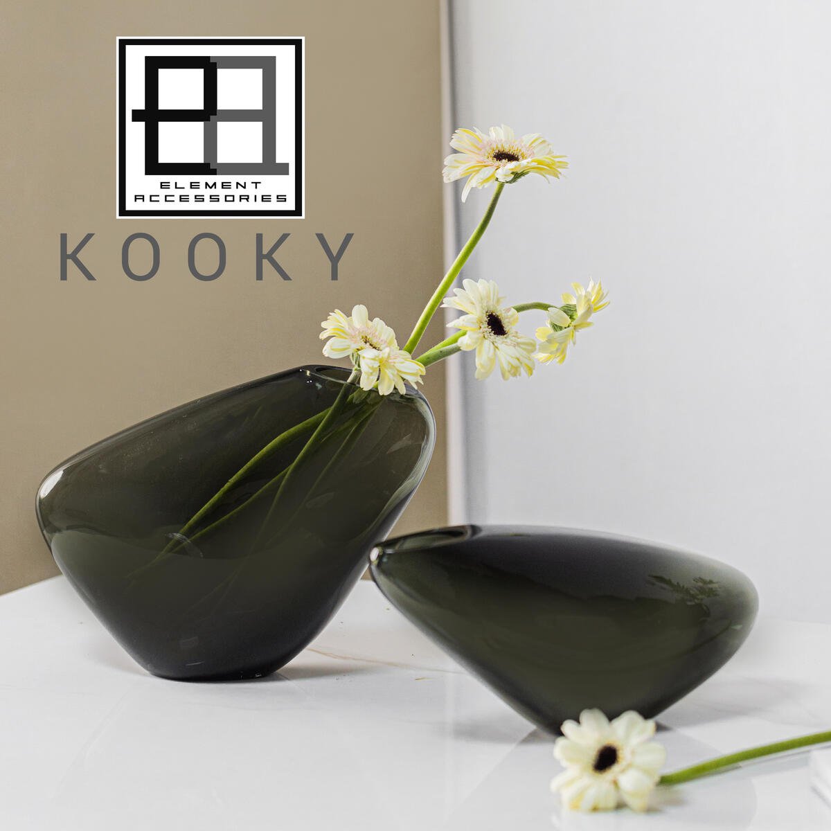 Innovatieve designvaas, kiezelachtige organische vorm, KOOKY21GR