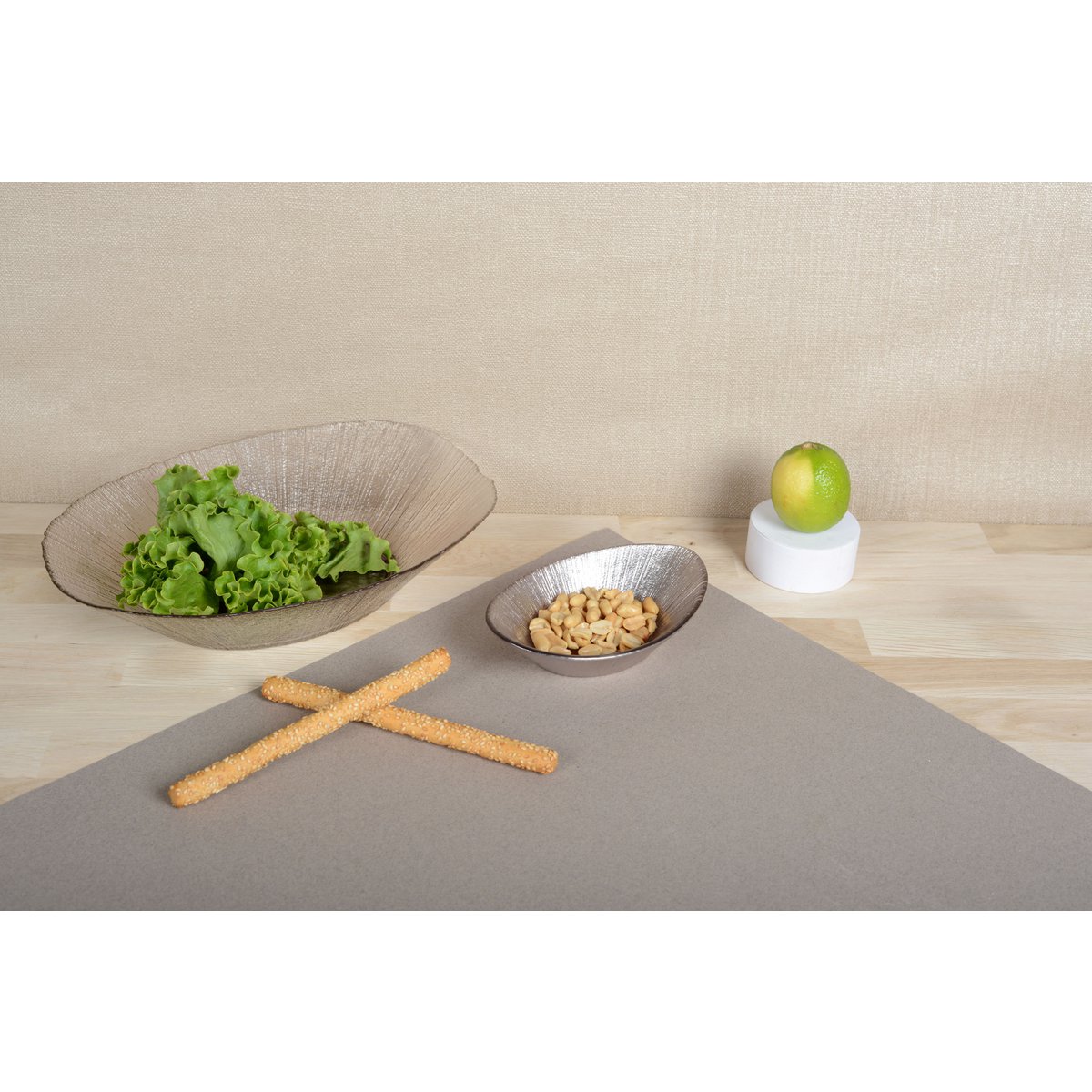 Saladier ovaal transparante zandfront 30 cm