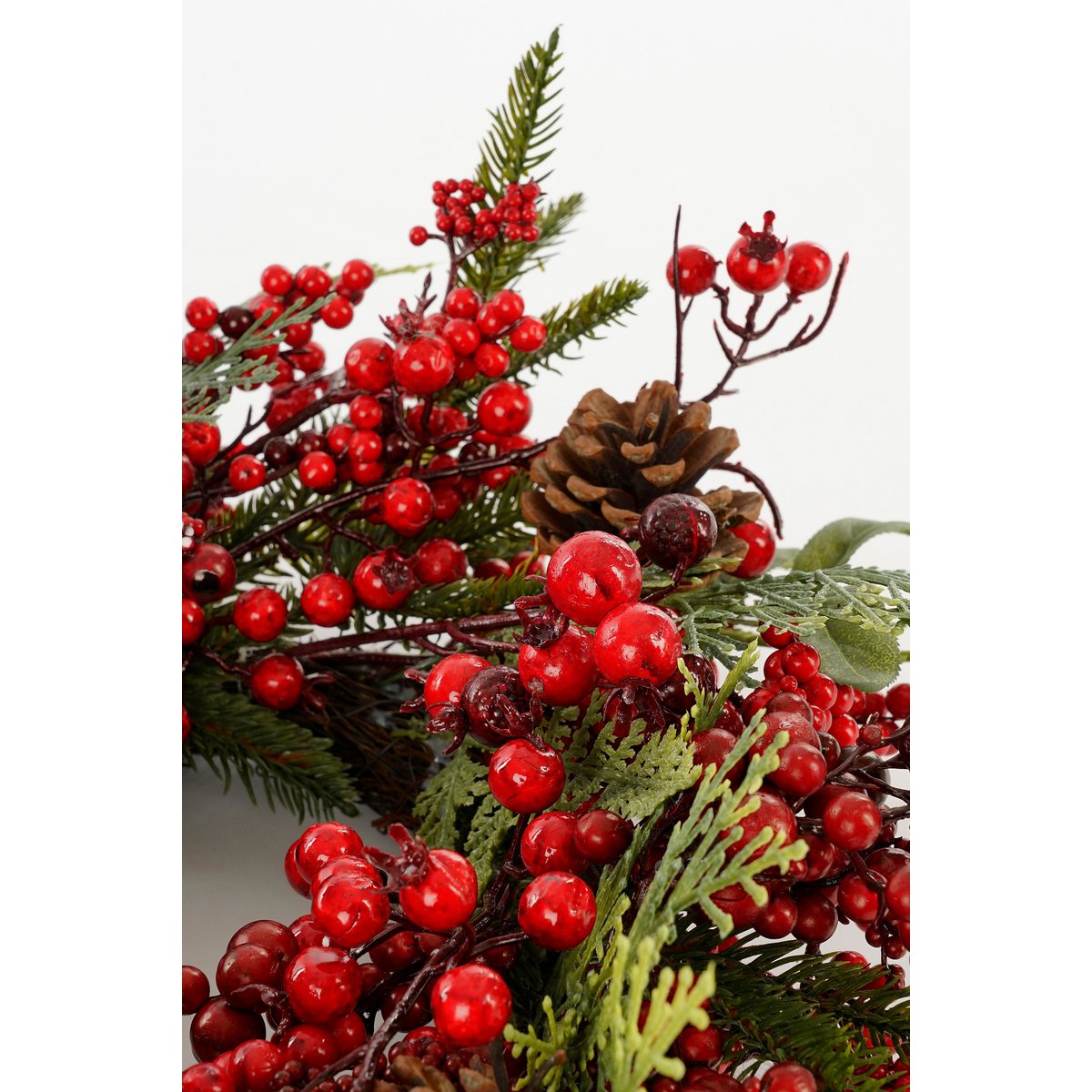 Barney Kerstkrans - Ø50 cm - Groen, Rood