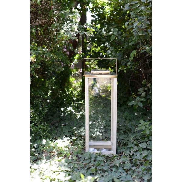 Grote glazen lantaarn 25x25x71cm