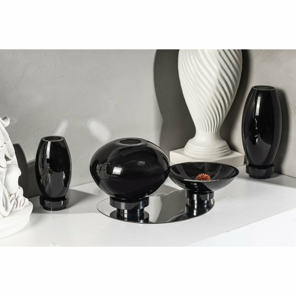 Vaas bolvorm innovatief design, zwart glas, RUD00_Luxury Edition