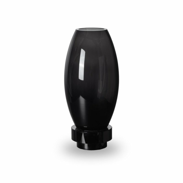 Moderne vaas, innovatief design, zwart high end glas. RUD30