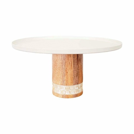 Houten witte taartgerecht groot model 30x30x15cm