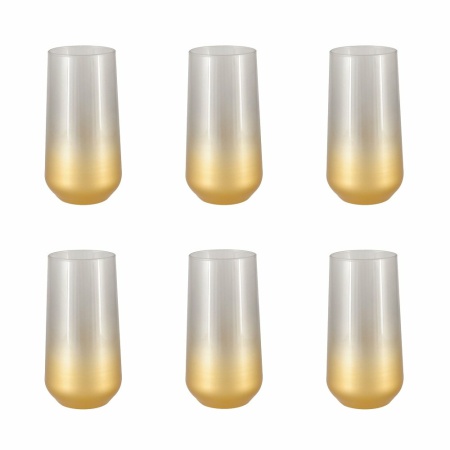 Hoge afgebroken waterglazen - veel van 6