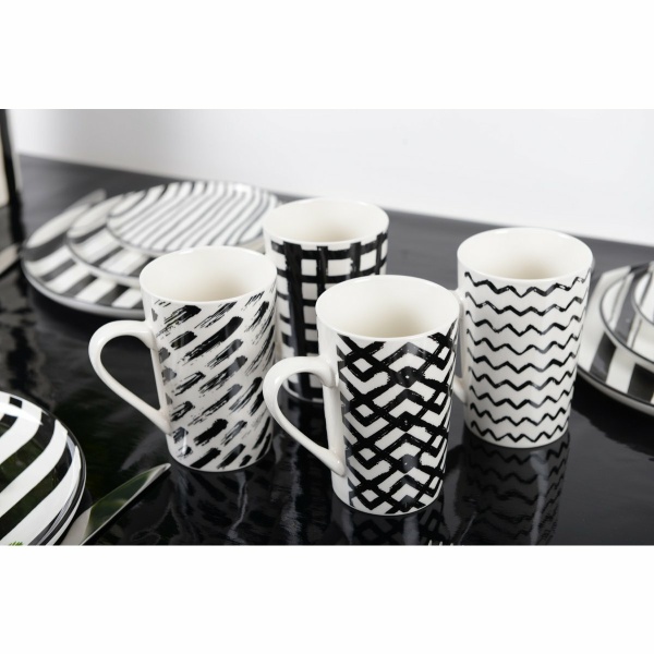 Mokken 450 ml zwart -wit - veel 4