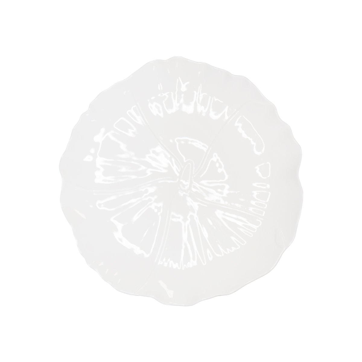 Presentatieplaat / witte bloemschotel 35 cm