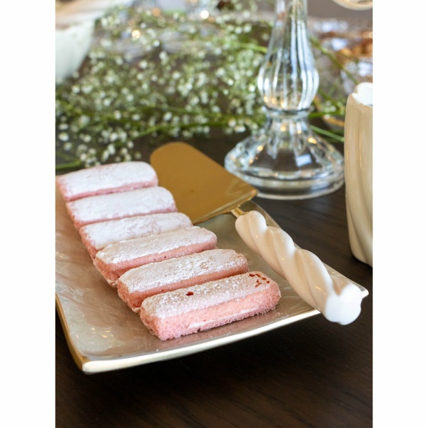Rechthoekige witte decoratieve snit 25x16x2,5 cm