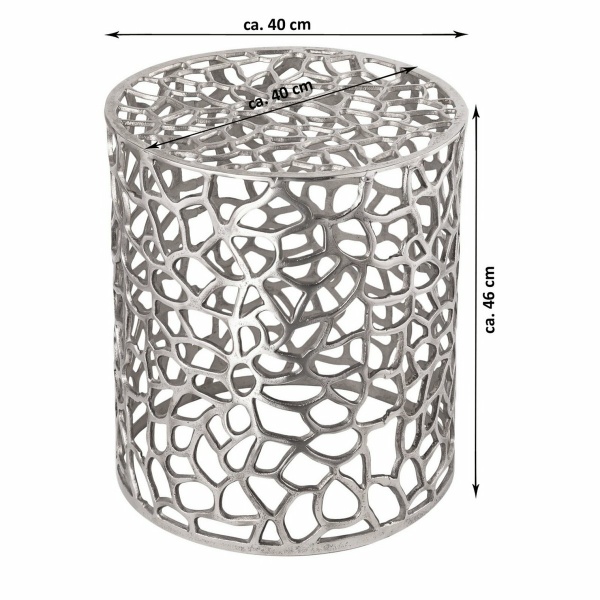 Zij met metalen decoratieve tafel Ø 40 x 46 cm ronde agadir zilver of goud aluminium koraalontwerp
