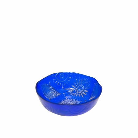 Wentelde blauwe oog kom 15x15x5cm
