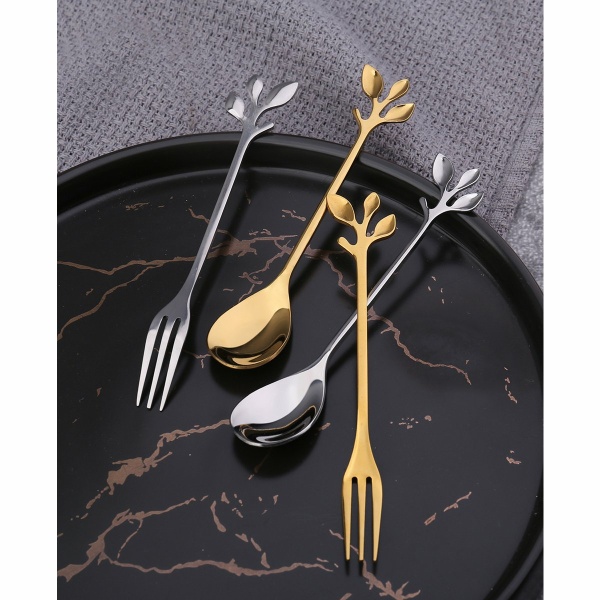Zilver diverse bladeren dessert - veel van 6