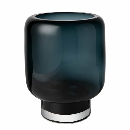 grote moderne vaas, zwaar helder glas, inktblauw, ZADAR