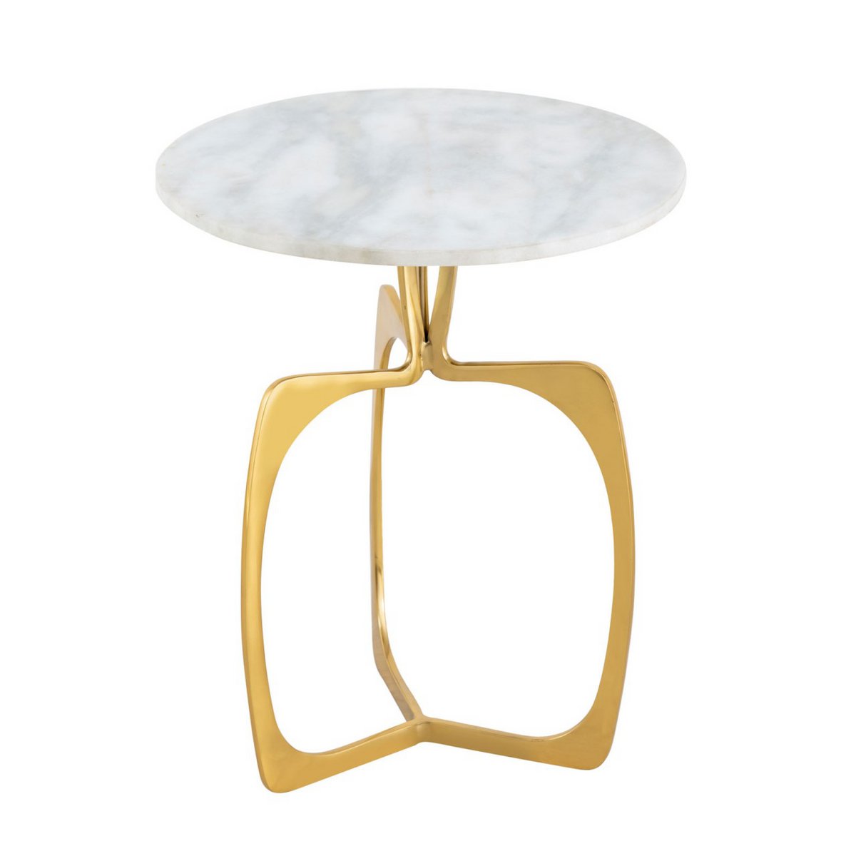 Bijzettafel metaal rond ø 45 x 56 cm siertafel marmer Sohoo frame zilver of goud
