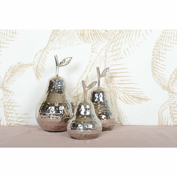 Zilveren decoratieve peer 8,5x8,5x15,5 cm