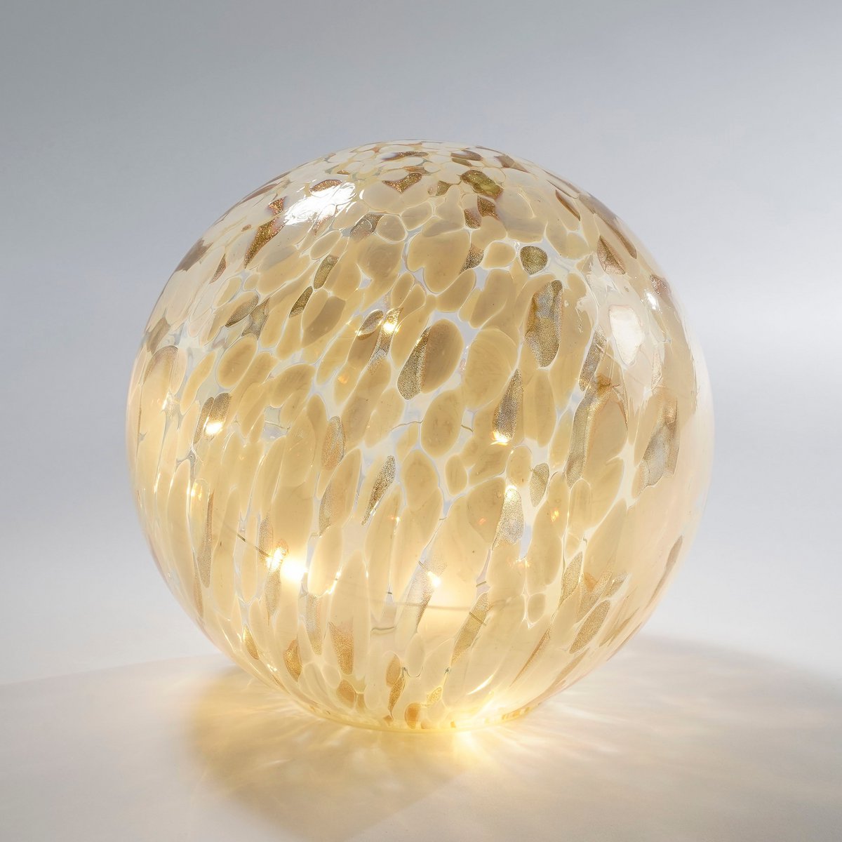 Bollamp met LED Verlichting - H20 x Ø20 cm - Glas - Wit
