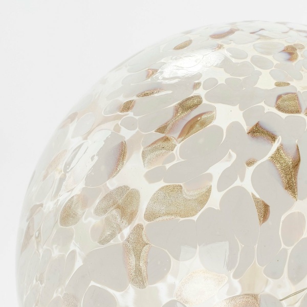 Bollamp met LED Verlichting - H20 x Ø20 cm - Glas - Wit