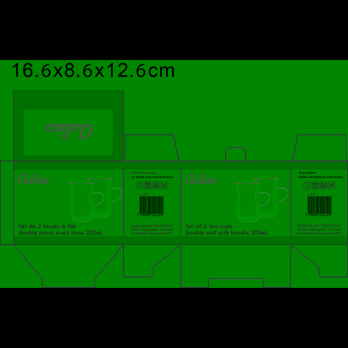 Dubbele muurtheekopjes met handvat - veel van 2