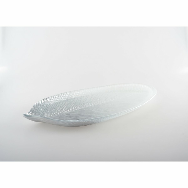 Zilver afgebroken blad groot model 43x20x3,2 cm