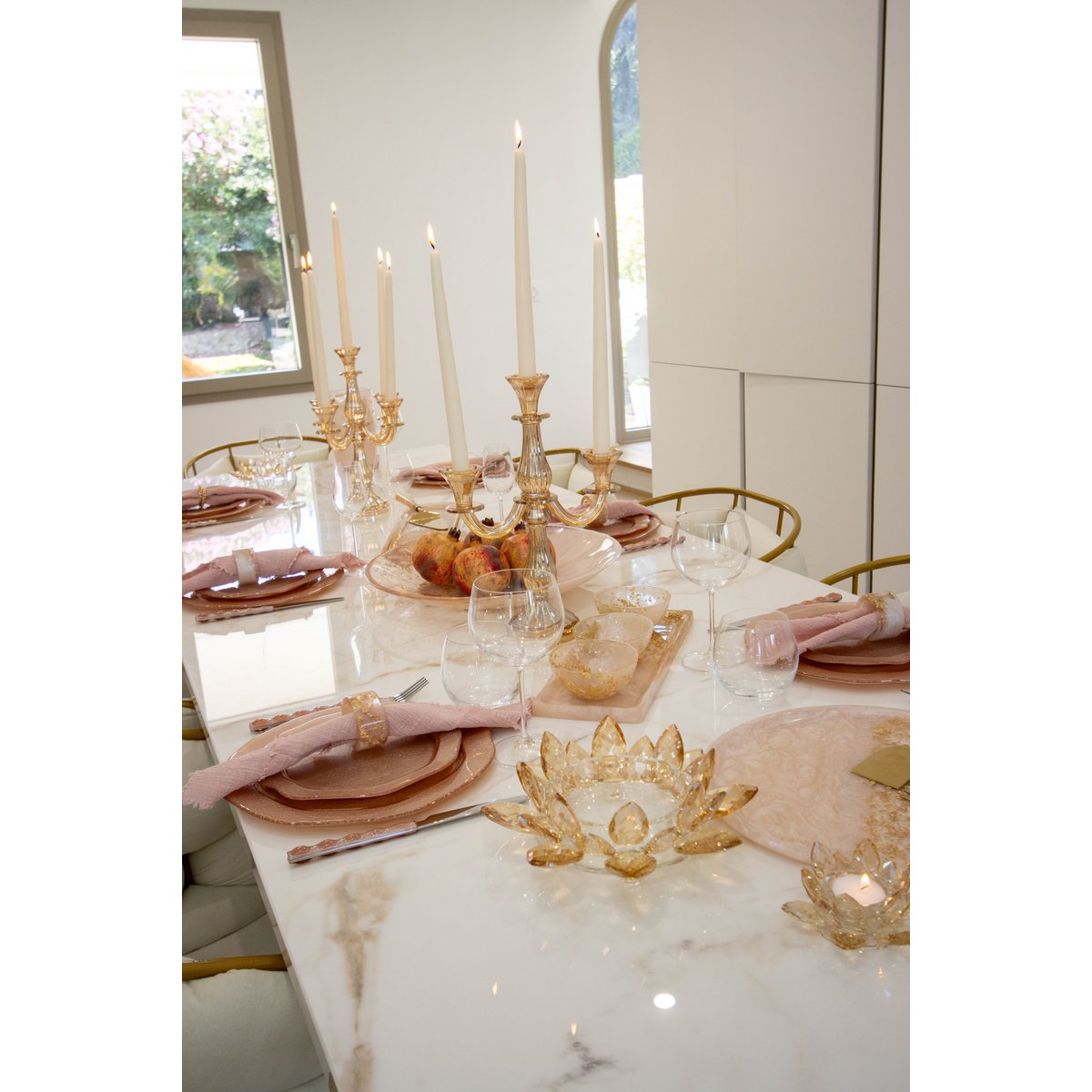 Kroonluchter 3 lichten amber h35cm