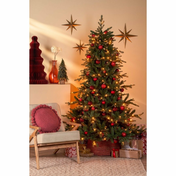 Kerstboomrok - H26 x Ø58 cm - Zeegras - Rood