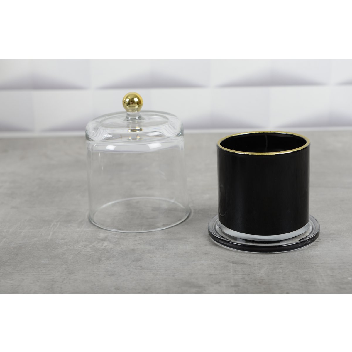 Zwart en gouden bel kaarsen tonka parfum