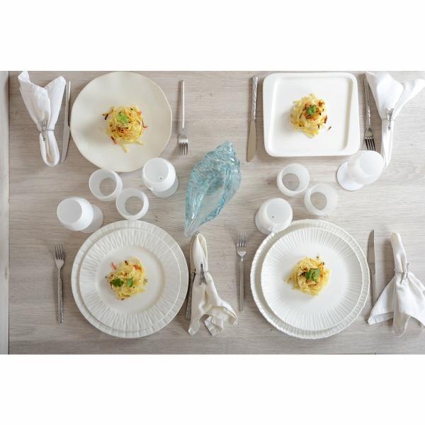 Witte holle plaat Lilia 20.3x20.3x4.3cm