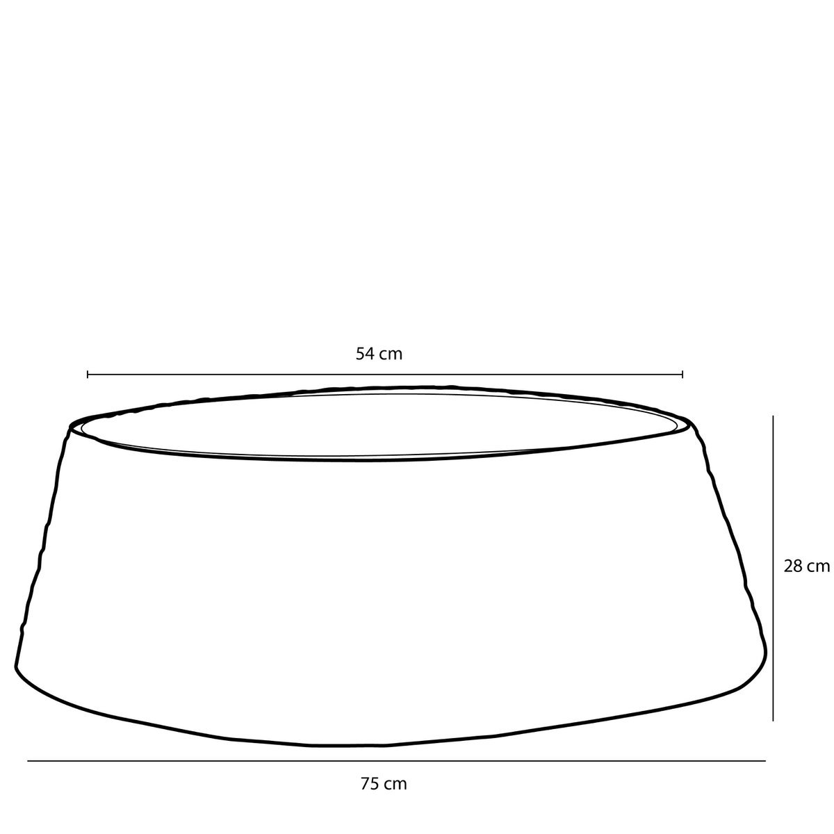 Kerstboomrok - H28 x Ø75 cm - Zeegras - Naturel Bruin