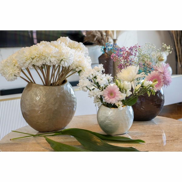 Vase ovale blanc 15x10x12.5 cm