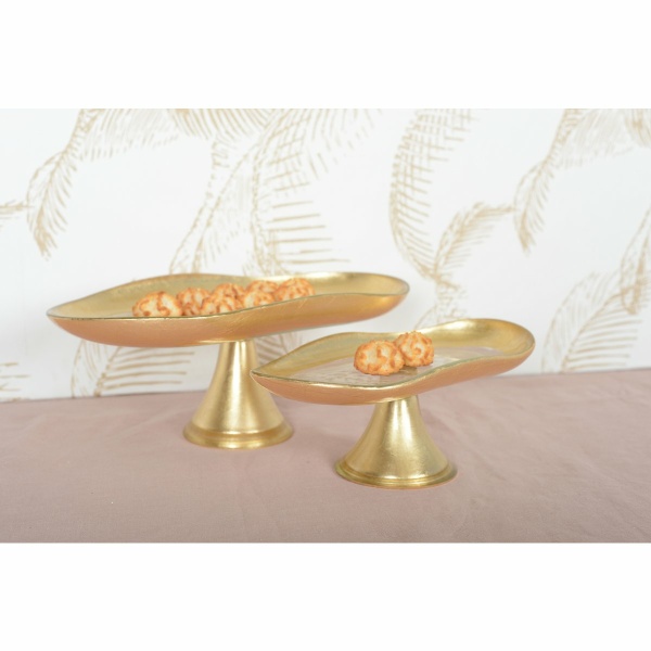 Cakebeschaal goud te voet klein model 27,5x14.5x10cm
