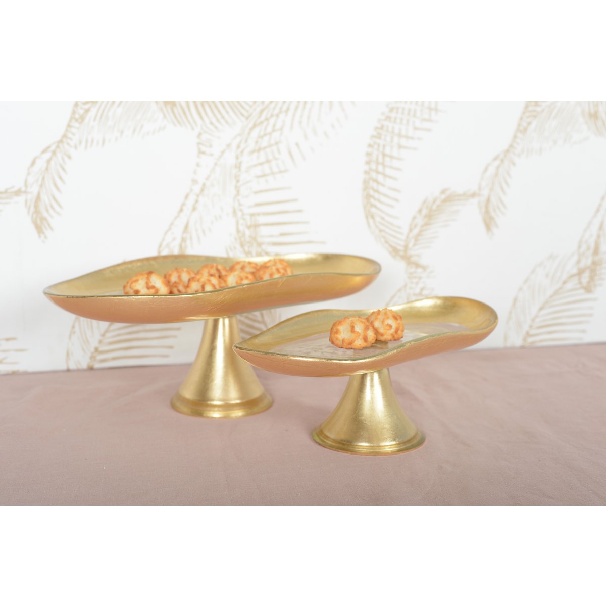 Cakebeschaal goud te voet klein model 27,5x14.5x10cm