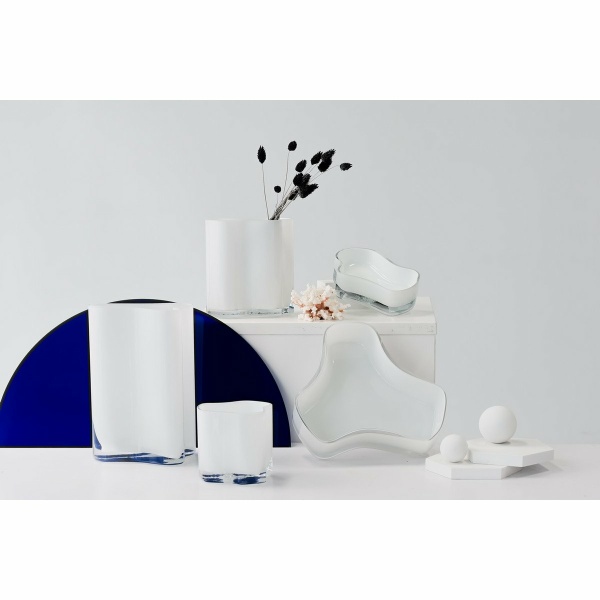 Nieuw modern design grote kom of bord, geïnspireerd op CORAL en Aalto, COR08WH