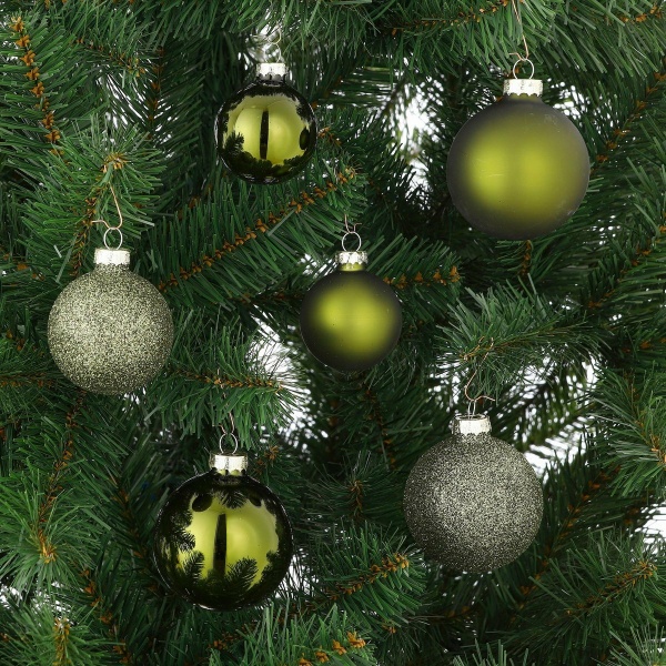 Kerstballen Set - 26 Stuks - Ø7 cm - Glas - Donkergroen