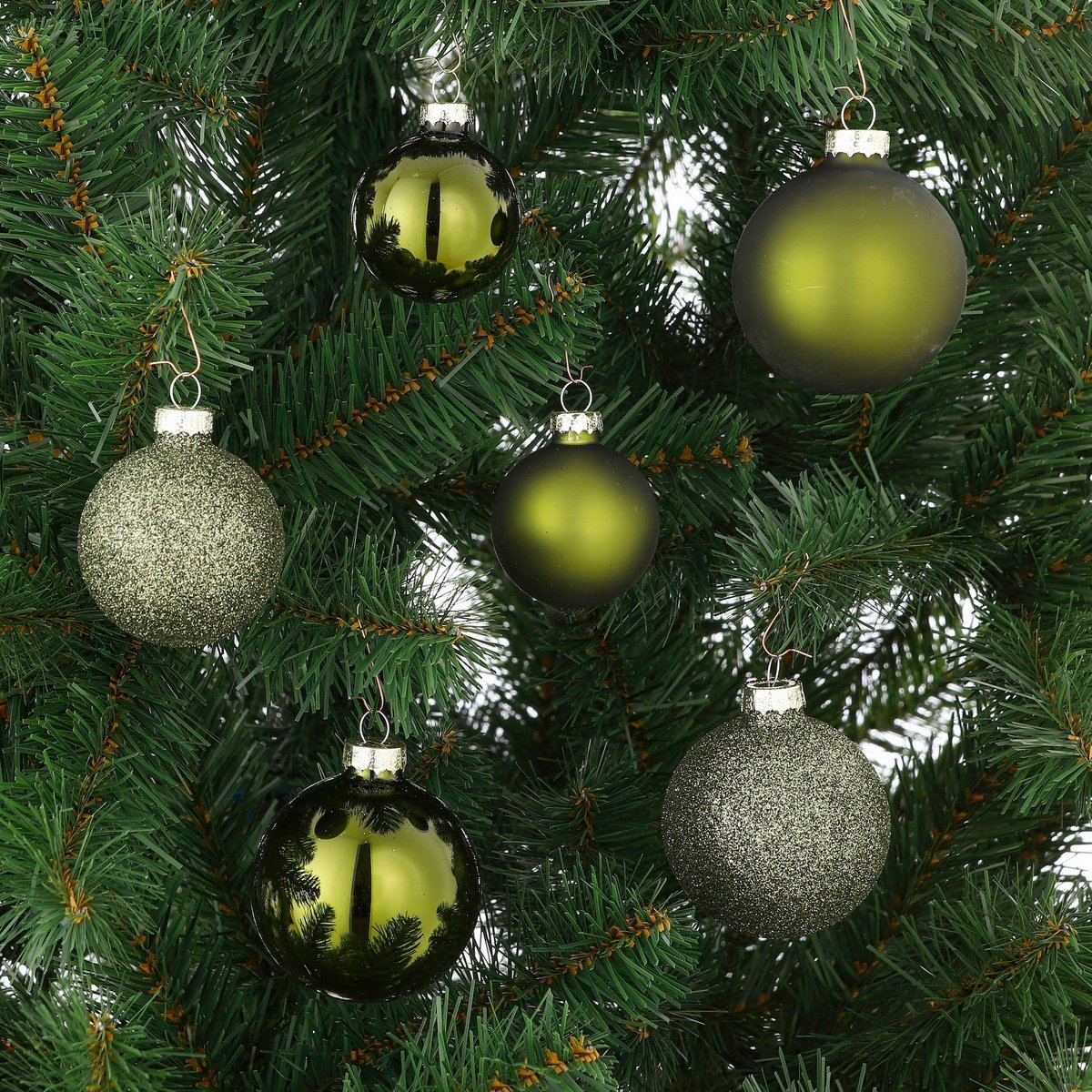 Kerstballen Set - 26 Stuks - Ø7 cm - Glas - Donkergroen