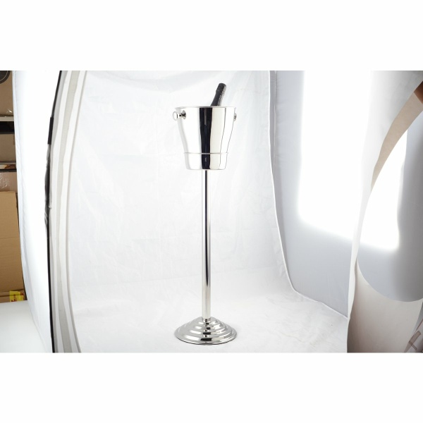 Roestvrijstalen voet champagne emmer h.84 cm