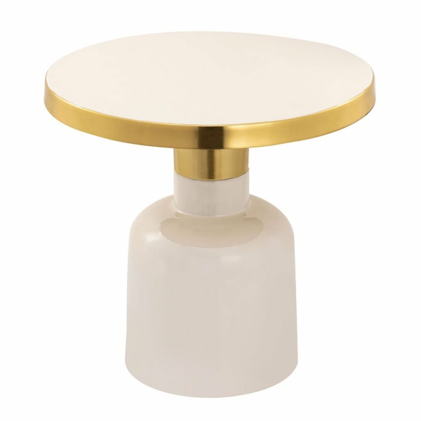 Bijzettafel rond ø 45 H 45 cm Decoratieve tafel Lampentafel Salontafel Glamtafel Metaal en email