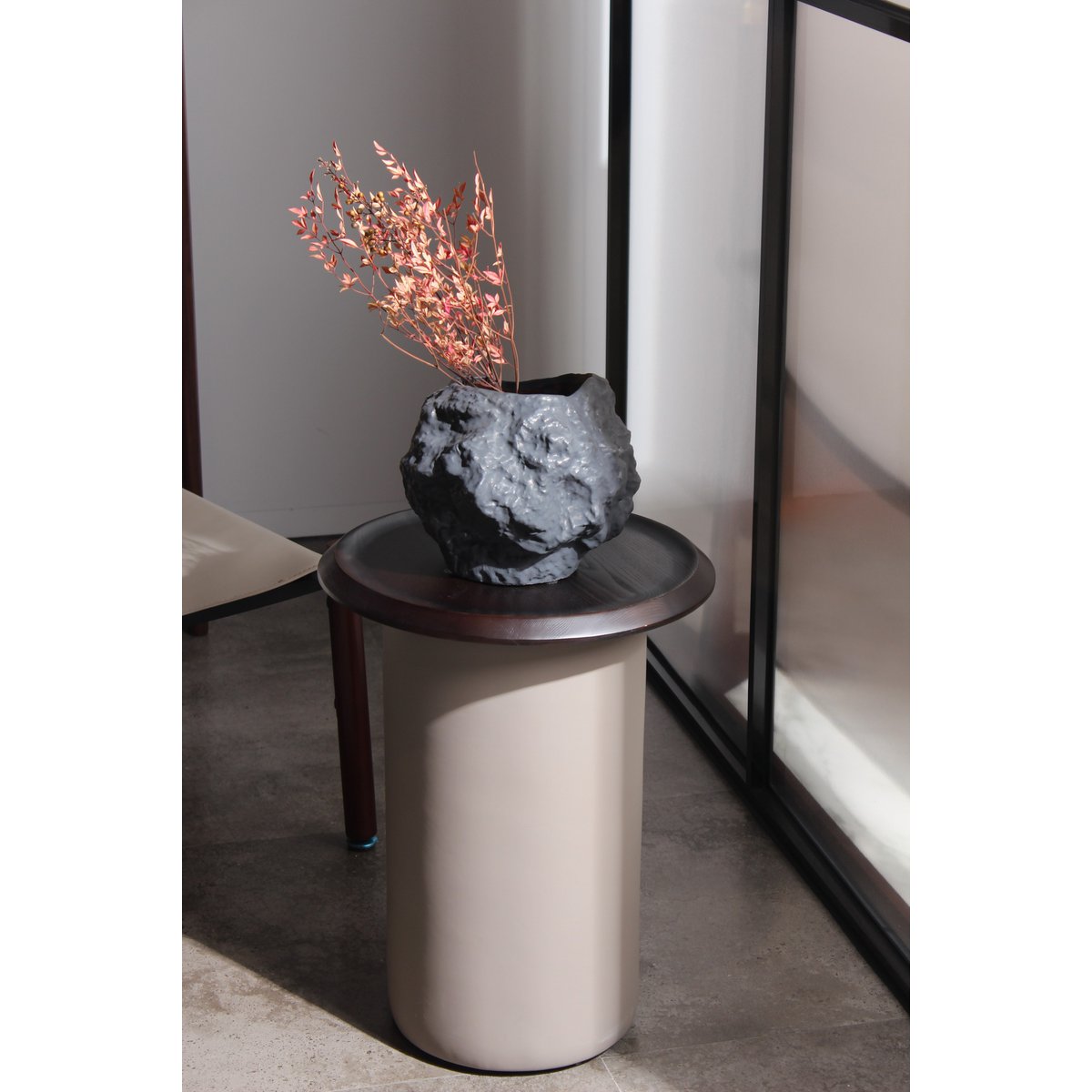 Keramische vaas m. look van rock, trendy natuurlijk design. CHU20ZW