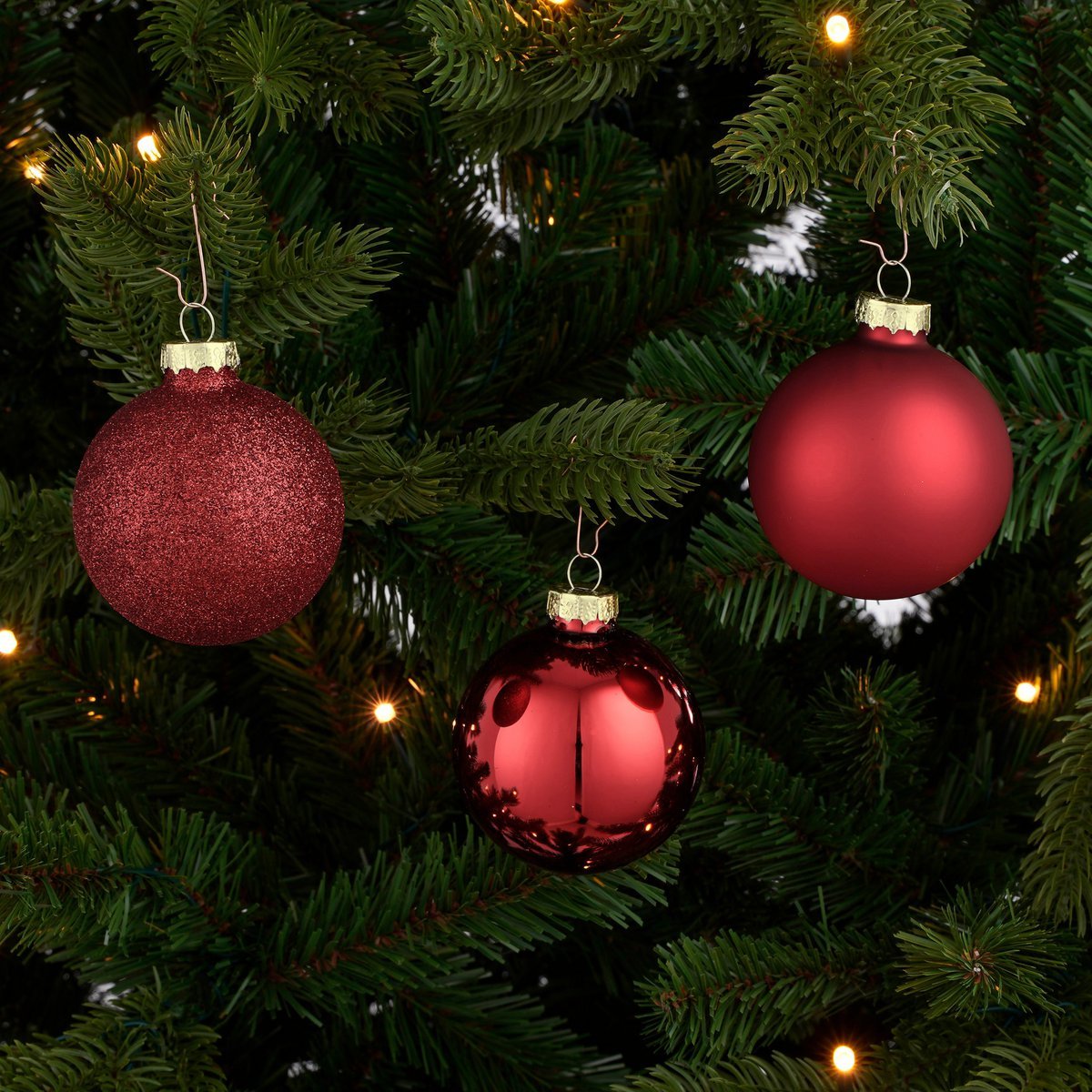 Kerstballen Set - 26 Stuks - Ø7 cm - Glas - Rood