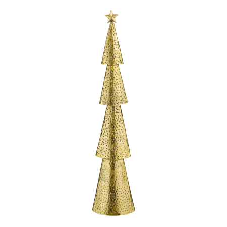 Kerstboom - L15 x B8 x H68 cm - Metaal - Goud