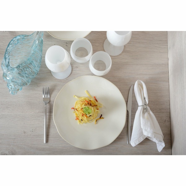 Rosa witte platte plaat 27x27x2.8cm