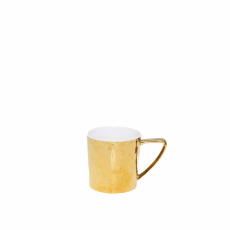 Witte en vergulde mok in porselein 340 ml