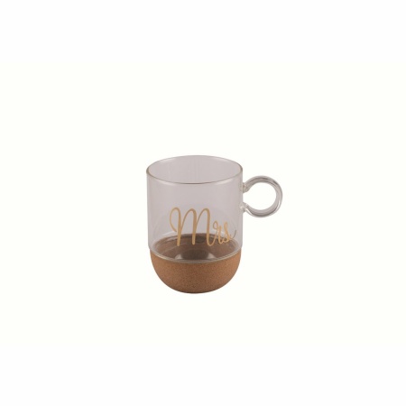 Mok in Glass Cork "Mrs"