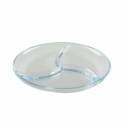 Plat 3 ronde glazen compartimenten