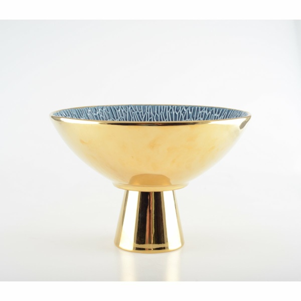 Gouden en blauw fruit gesneden