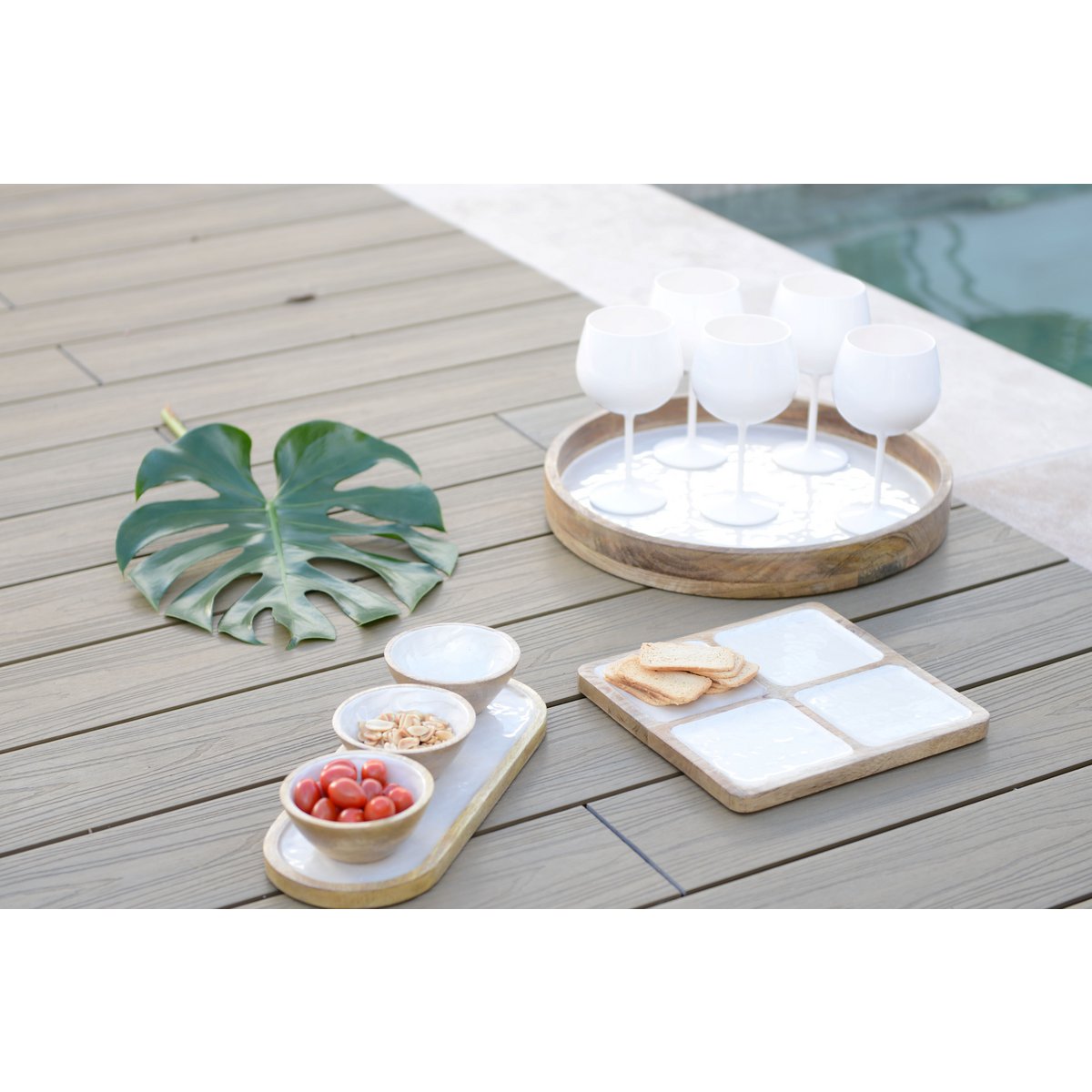 Witte houten lade mango 40x40x4cm