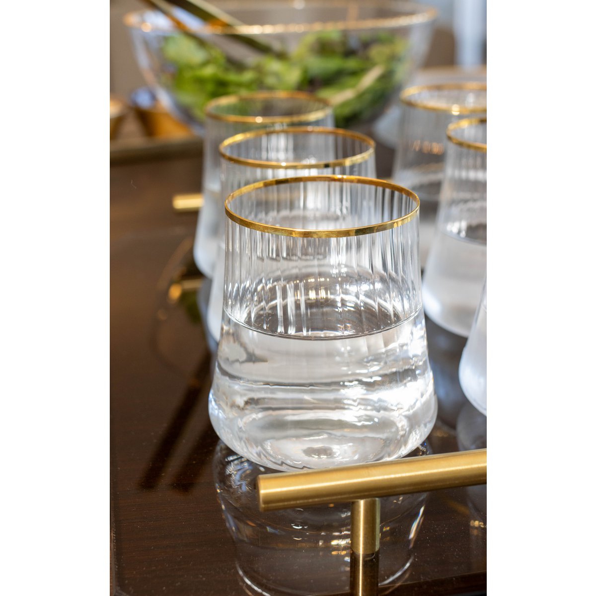 350 ml vergulde randglazen - veel 6