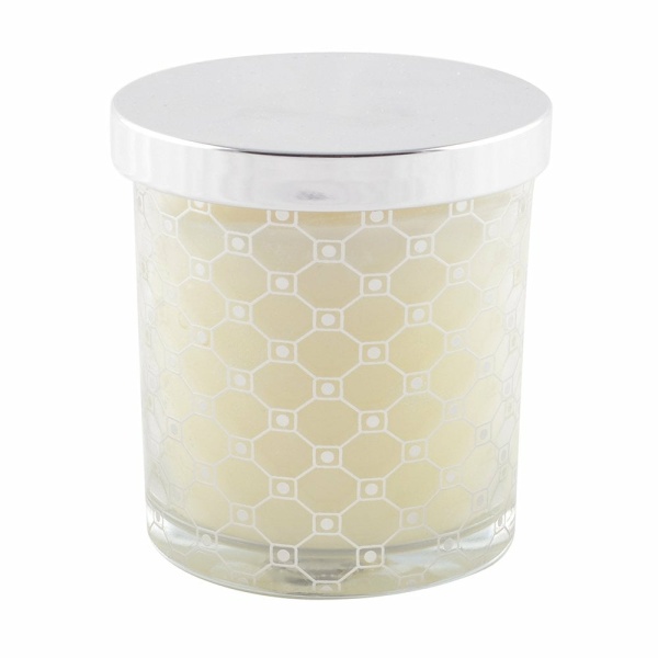 Silver Musk -kaars met dekking 7,8x8,2 cm